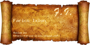 Farics Ixion névjegykártya